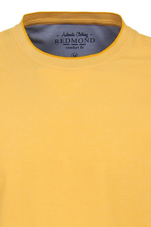 REDMOND T-Shirt Halbarm Rundhals Pique gelb