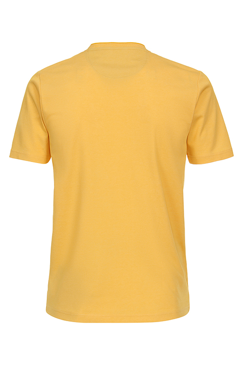 REDMOND T-Shirt Halbarm Rundhals Pique gelb