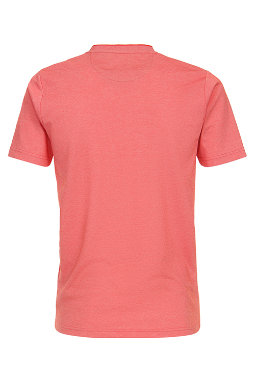 REDMOND T-Shirt Halbarm Rundhals Pique orangerot