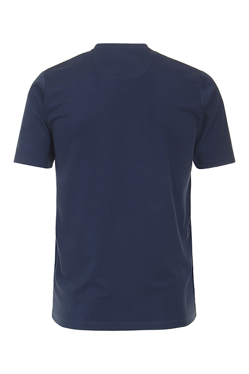 REDMOND T-Shirt Halbarm Rundhals Pique dunkelblau