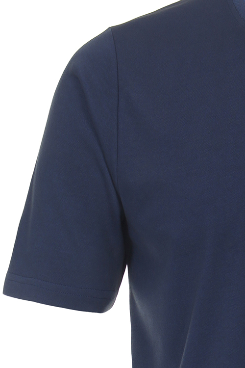 REDMOND T-Shirt Halbarm Rundhals Pique dunkelblau