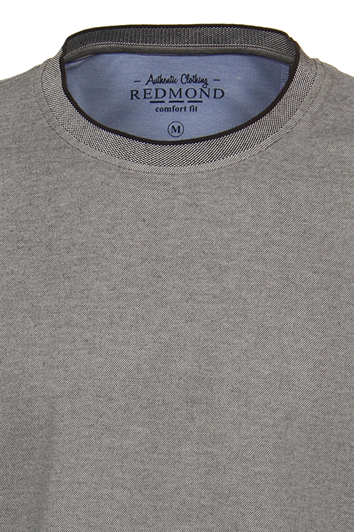 REDMOND T-Shirt Halbarm Rundhals Pique anthrazit