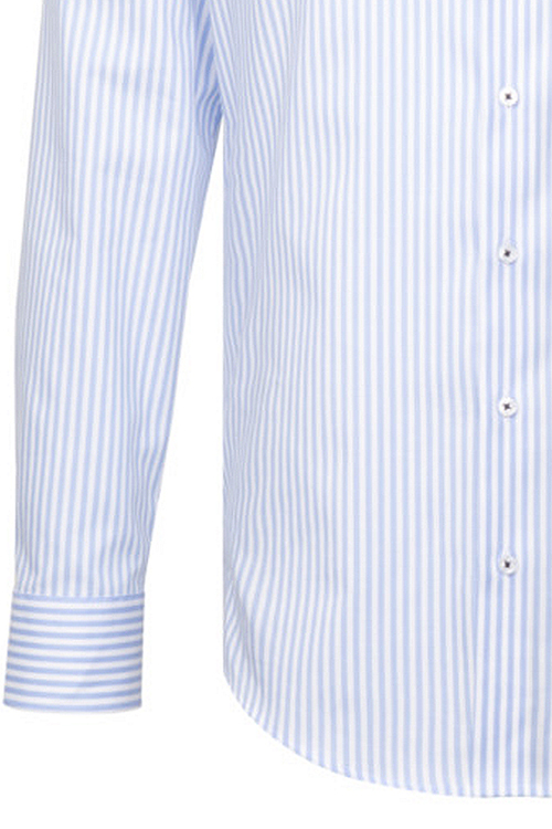 SEIDENSTICKER Regular Hemd extra langer Arm Streifen hellblau