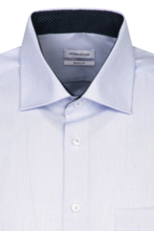 SEIDENSTICKER Regular Hemd extra langer Arm New Kent Kragen Streifen hellblau