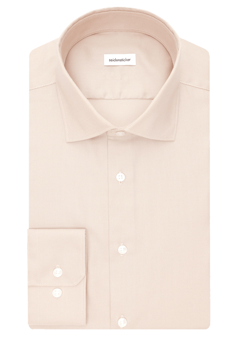 SEIDENSTICKER Slim Fit Hemd Langarm New Kent Kragen beige