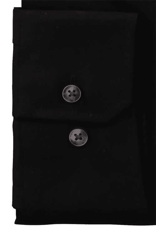 SEIDENSTICKER Regular Hemd extra langer Arm Popelinel schwarz