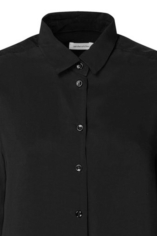 SEIDENSTICKER Regular Fit Bluse Langarm Hemdenkragen Viskose schwarz