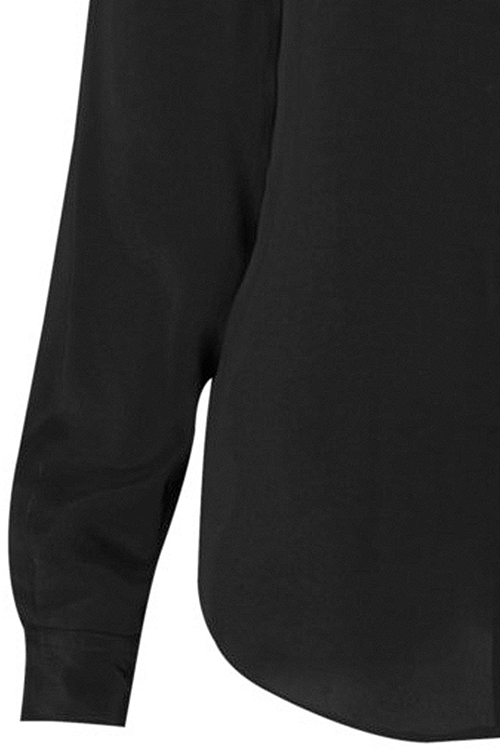 SEIDENSTICKER Regular Fit Bluse Langarm Hemdenkragen Viskose schwarz