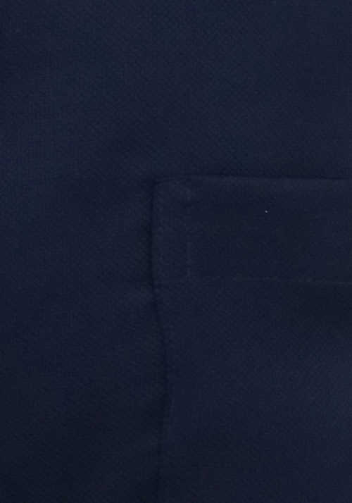 SEIDENSTICKER Regular Hemd Langarm New Kent Kragen Struktur nachtblau