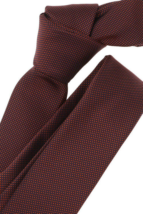 VENTI Krawatte aus Seide und Polyester Muster orange