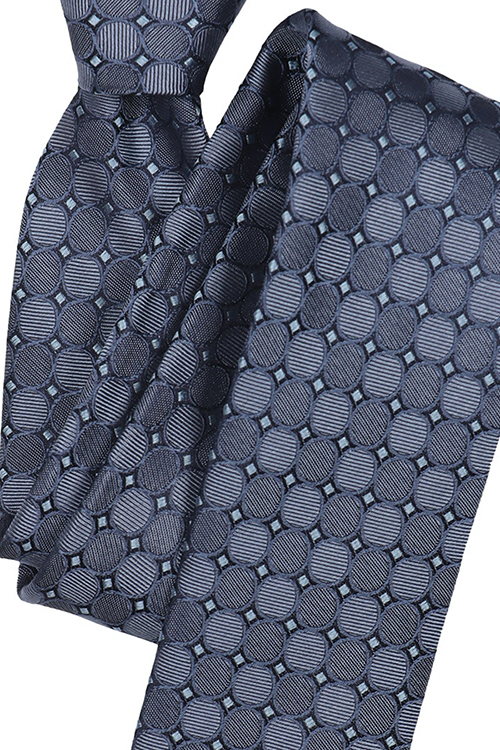 VENTI Krawatte aus reiner Seide 6 cm breit Punkte blau