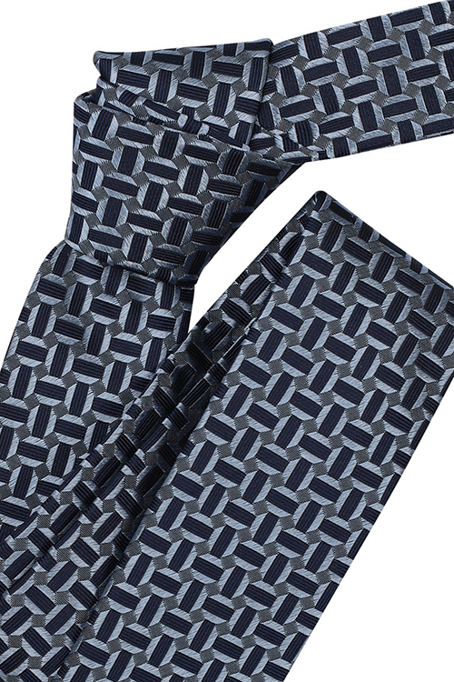 VENTI Krawatte 6 cm breit Muster blau