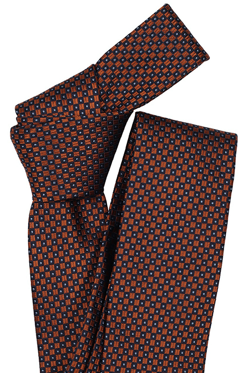 VENTI Krawatte aus reiner Seide fleckenabweisend Muster orange