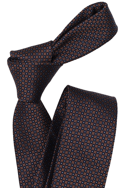 VENTI Krawatte aus reiner Seide fleckenabweisend Muster braun
